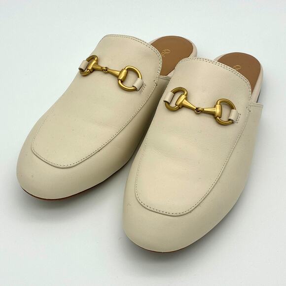 Quince Shoes - Quince Italian Leather Horsebit Loafer Mule Shoes Women 8 Cream Old Money Luxury